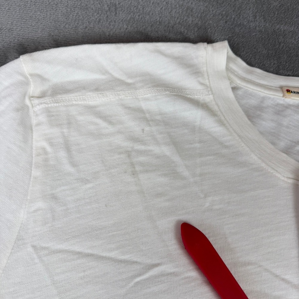 Marine Layer Heavy Slub Henley Shirt Mens XL Antique White $84 New NWOT Defect - Picture 5 of 8